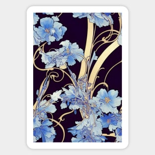 Blue Floral pattern, for all those who love flowers #77 Sticker